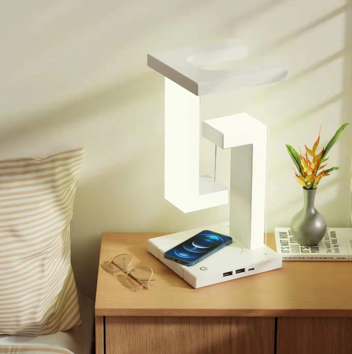 Creative Wireless Charging Suspension Lamp – Illuminate & Power Up in Style